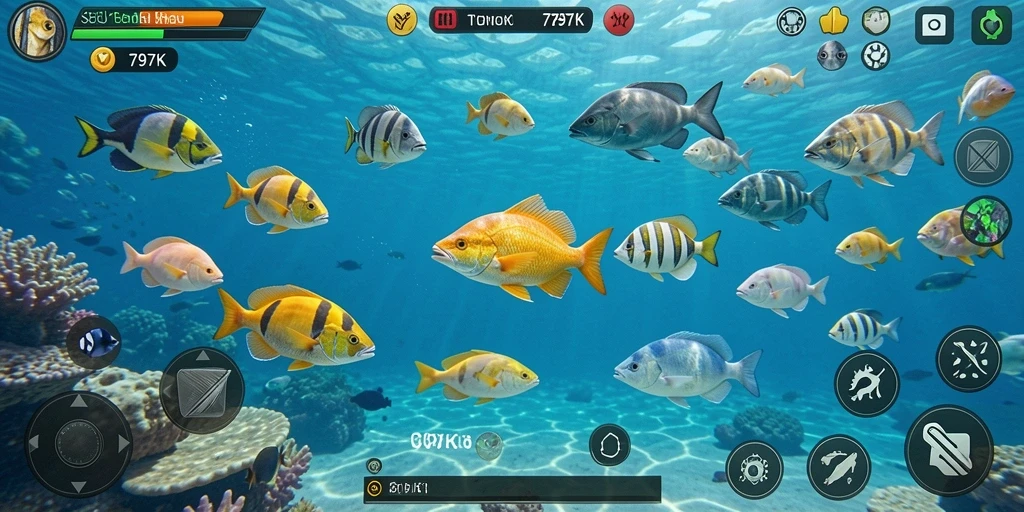 Tampilan gameplay seru dalam game Tembak Ikan 797K.