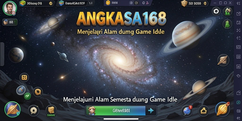 Tampilan gameplay <strong>ANGKASA168</strong> yang menawan dan interaktif dalam dunia luar angkasa.