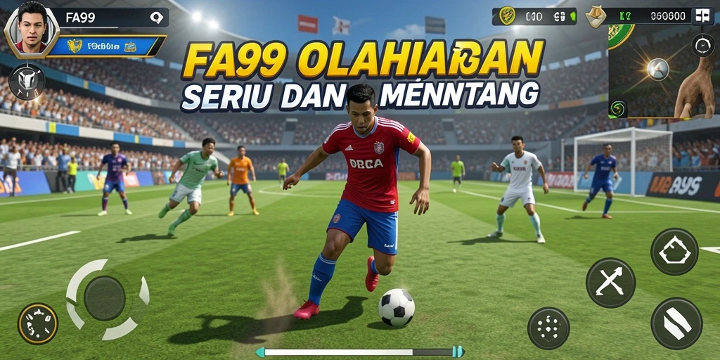 Screenshot gameplay FA99 menampilkan aksi olahraga seru dan menegangkan.