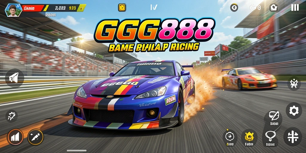 Tampilan gameplay GGG888 yang memukau saat balapan sengit.