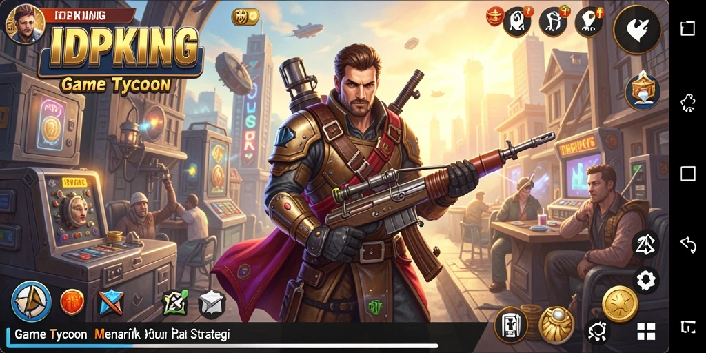 Screenshot dari gameplay menarik IDPKING yang menampilkan pengelolaan bisnis Tycoon.
