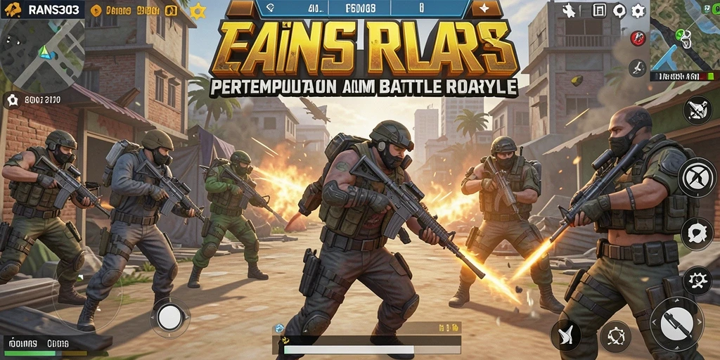 Tampilan gameplay RANS303 yang mendebarkan dalam pertarungan Battle Royale.