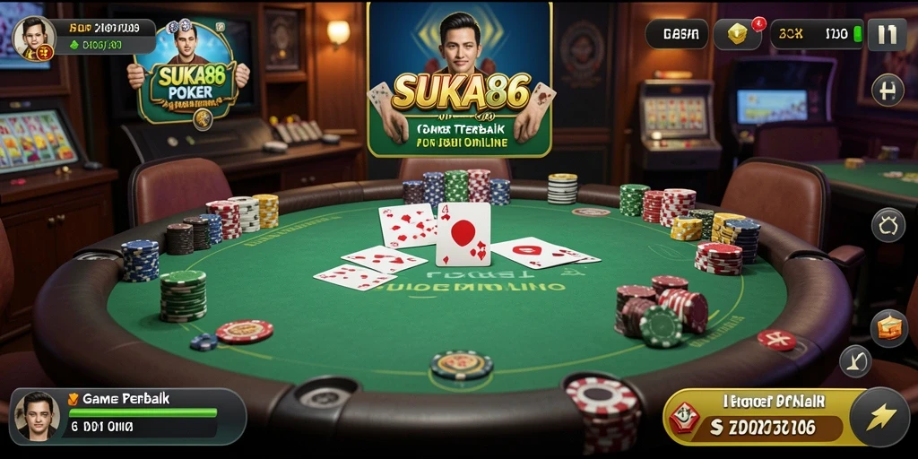 Screenshot gameplay SUKA86 menampilkan meja poker yang menarik.