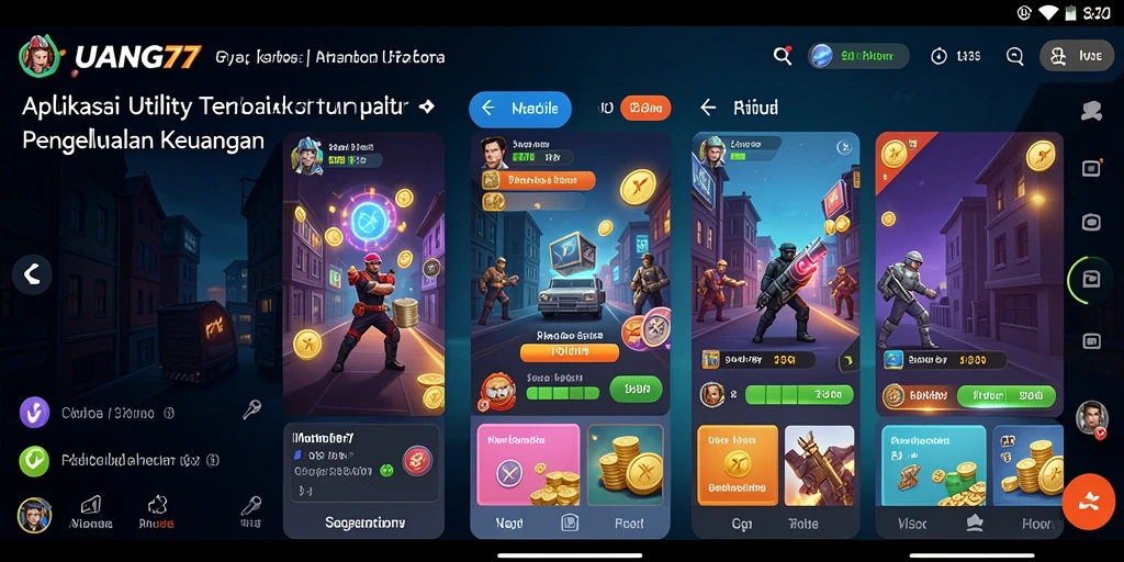 Screenshot utama UANG77 menampilkan antarmuka pengelolaan keuangan yang intuitif.
