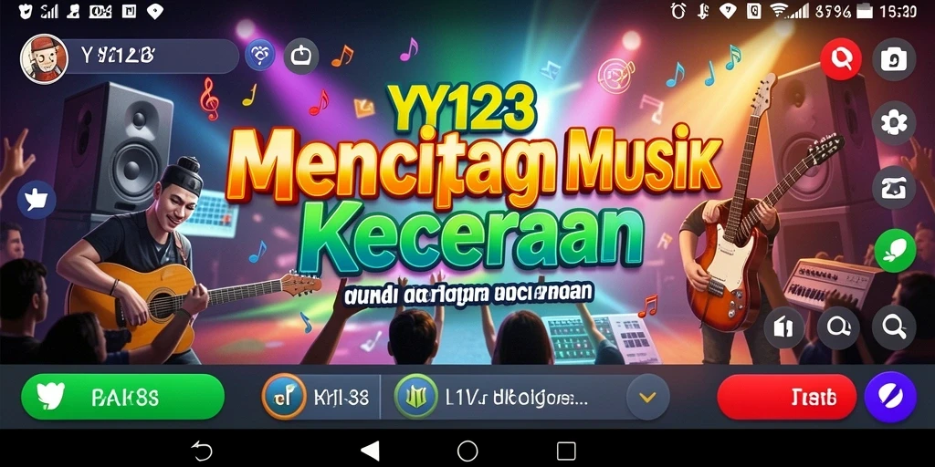 Tampilan gameplay YY123 dengan alat musik dan tantangan kreatif.